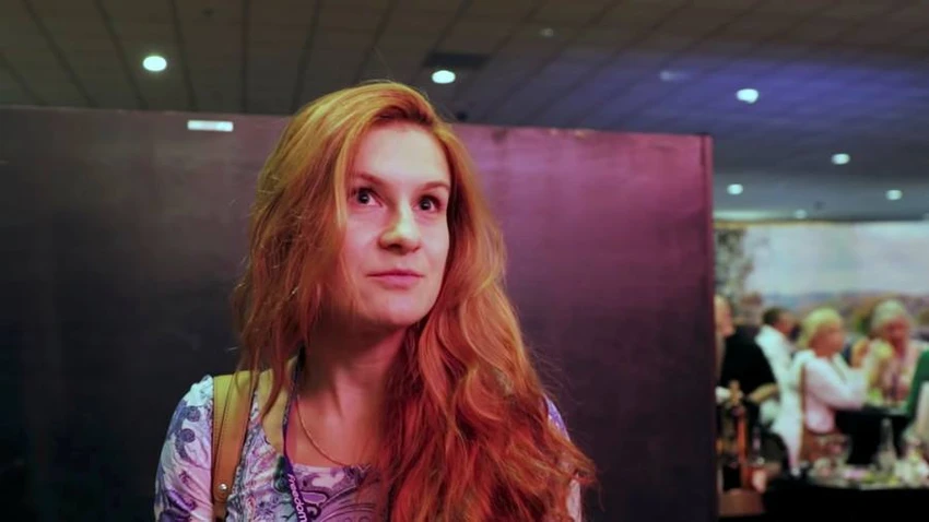 Cô Maria Butina phát biểu trước ống kính tại hội nghị FreedomFest ở Las Vegas, Nevada, Mỹ vào ngày 11-7-2015. Ảnh: REUTERS