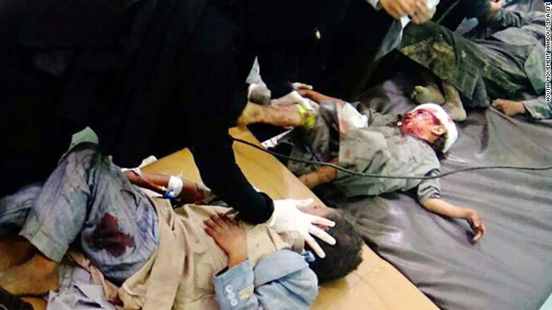 Phần lớn nạn nhân trong vụ không kích sáng 9-8 ở Yemen là trẻ em. Ảnh: CNN