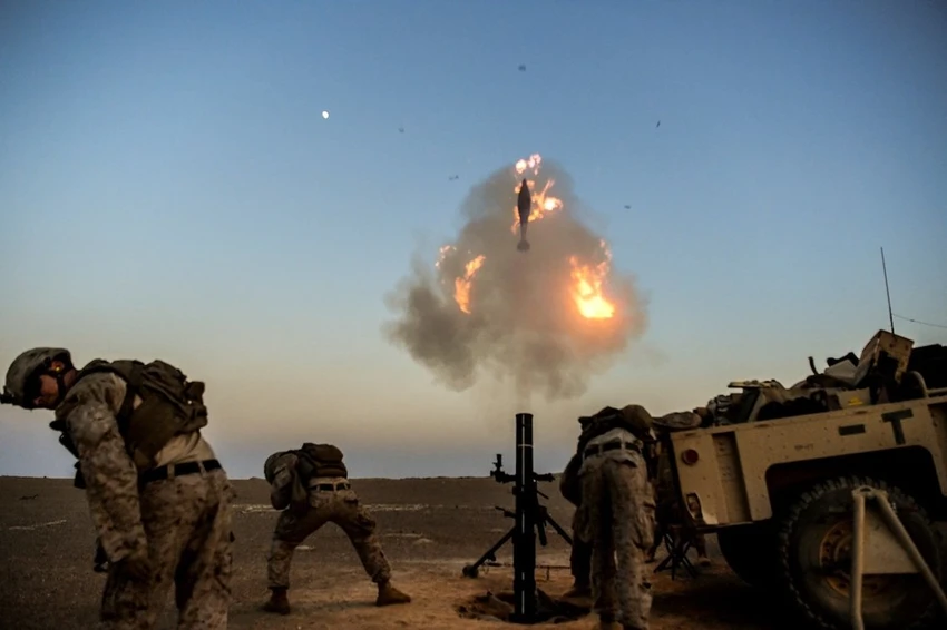 Lính thủy đánh bộ Mỹ trong một đợt huấn luyện ở Syria ngày 23-7. Ảnh: US AIR FORCE