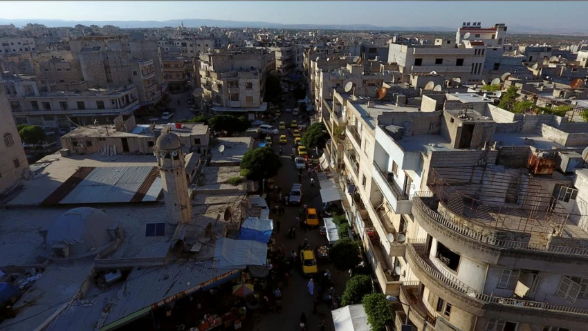 Tỉnh Idlib (bắc Syria) – cứ điểm cuối cùng của phe nổi dậy. Hình ảnh chụp từ một máy bay không người lái ngày 8-6. Ảnh: REUTERS