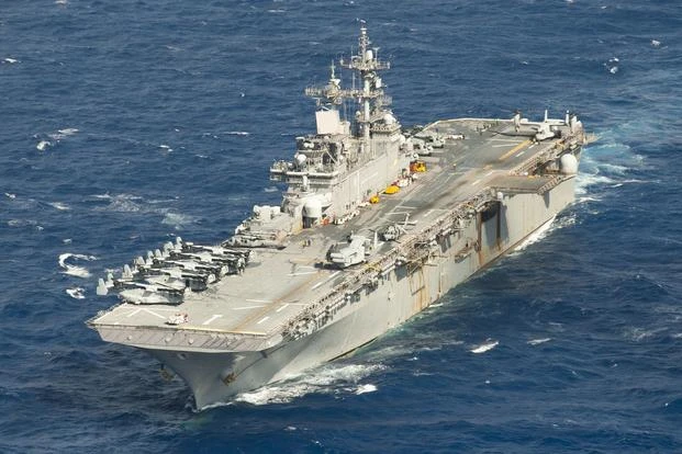 Tàu đổ bộ tấn công USS Wasp của Mỹ vừa bị Trung Quốc từ chối cho phép thăm Hong Kong. Ảnh: US NAVY