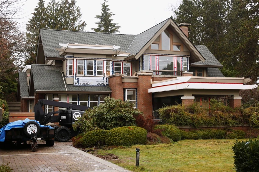 Một ngôi nhà của gia đình bà Mạnh ở Vancouver, tỉnh bang British Columbia (Canada). Ảnh: REUTERS