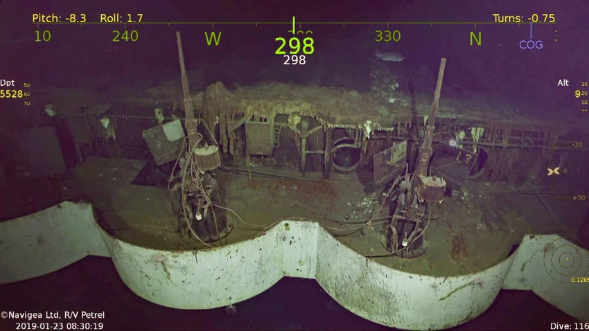 Xác tàu sân bay USS Hornet. Ảnh: FOX NEWS