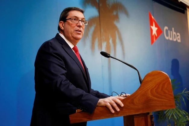 Bộ trưởng Ngoại giao Cuba Bruno Rodriguez phát biểu tại cuộc họp báo ở thủ đô Havana (Cuba) ngày 19-2. Ảnh: REUTERS