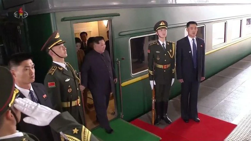 Đoàn xe lửa lãnh đạo Triều Tiên Kim Jong-un sử dụng khi sang thăm Trung Quốc. Ảnh: SKY NEWS