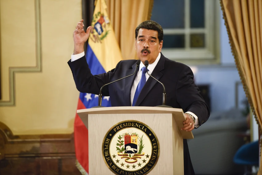 Tổng thống Venezuela Nicolas Maduro tuyên bố cắt đứt quan hệ ngoại giao với Colombia. Ảnh: BLOOMBERG