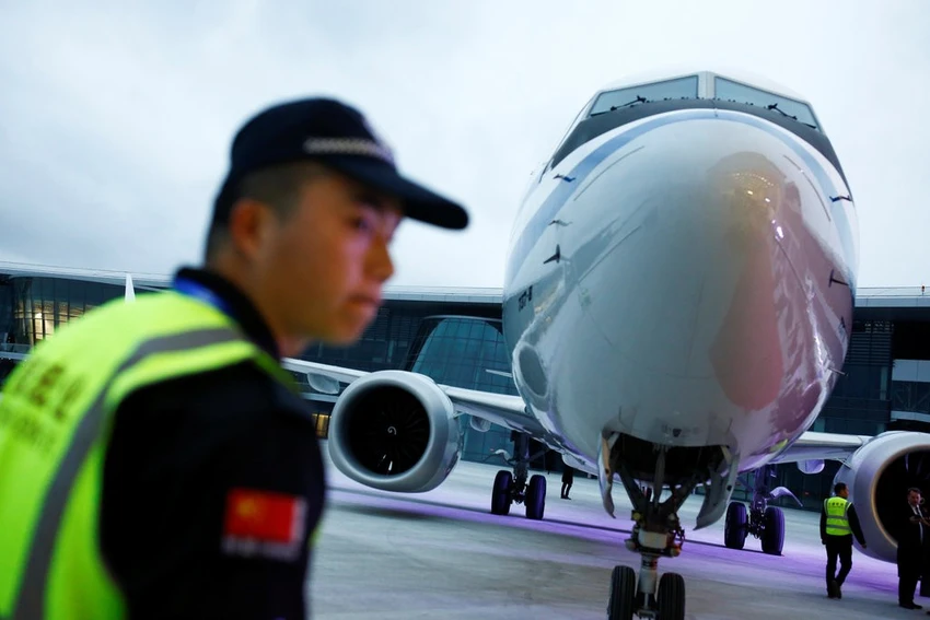 Một chiếc Boeing 737 MAX 8 của Trung Quốc. Các hãng bay Trung Quốc khai thác tổng cộng 96 chiếc Boeing 737 MAX 8. Ảnh: REUTERS