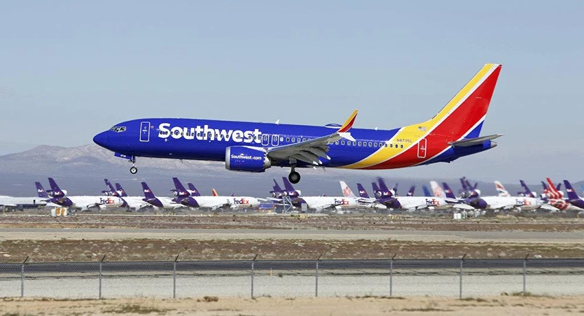 Một chiếc Boeing 737 MAX 8 của hãng Southwest Airlines. Ảnh: AP