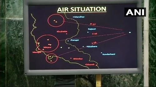 Hình ảnh radar cho thấy có 2 chiếc F-16 của Pakistan tham gia không chiến với Ấn Độ. Ảnh: ANI