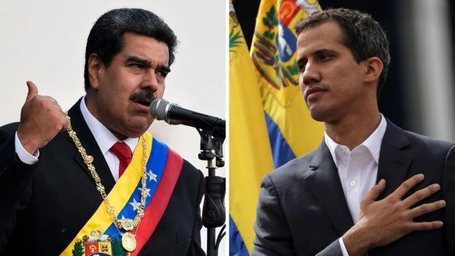 Hai ông Maduro (trái) và Guaido (phải) có thể cùng gặp nguy hiểm với Mỹ. Ảnh: AMERICAN HERALD TRIBUNE