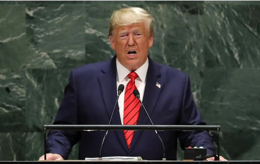 Tổng thống Mỹ Donald Trump phát biểu tại kỳ họp Đại Hội đồng LHQ ở New York ngày 24-9. Ảnh: REUTERS