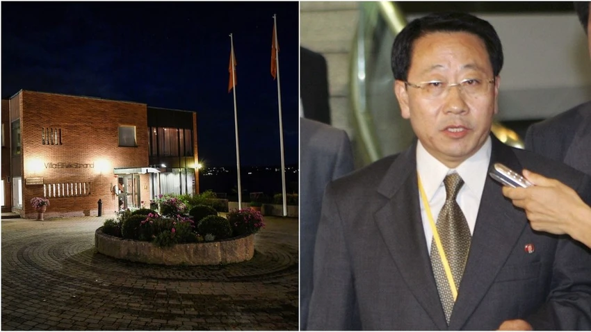 Trung tâm hội nghị Villa Elfvik Strand ở Stockholm (Thụy Điển), nơi diễn ra cuộc đàm phán hạt nhân Mỹ-Triều ngày 4-10 (trái), và trưởng đoàn đàm phán phía Triều Tiên Kim Myong-gil (phải). Ảnh: REUTERS