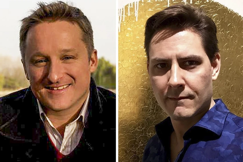 Hai công dân Canada Michael Spavor (trái) và Michael Kovrig (phải) bị giam ở Trung Quốc từ tháng 12-2018 vì bị cáo buộc làm gián điệp. Ảnh: SCMP
