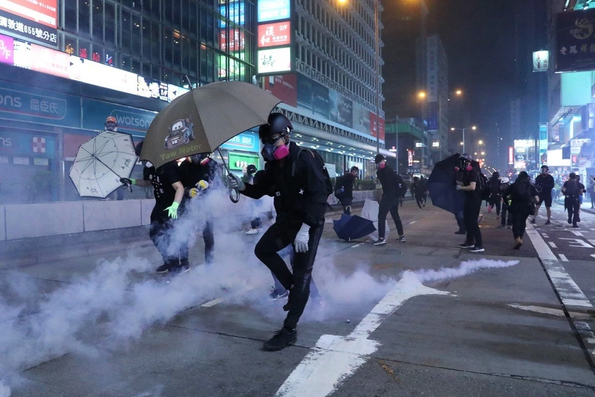 Biểu tình ở Hong Kong ngày 2-11. Ảnh: SCMP