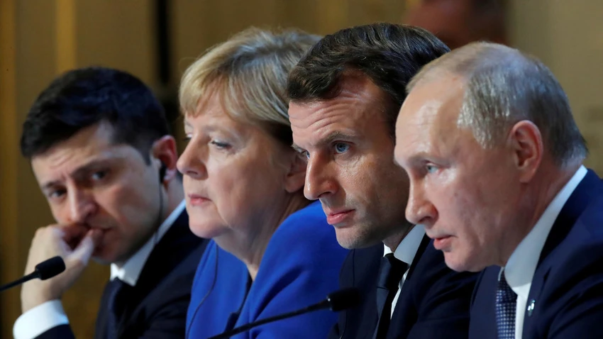 Các lãnh đạo Bộ tứ Normandy – Pháp, Đức, Nga, Ukraine tại Paris (Pháp) ngày 9-12. Ảnh: REUTERS