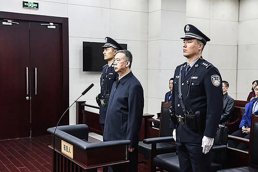 Ông Mạnh Hoành Vĩ bị tuyên án 13 năm rưỡi tù ngày 21-1. Ảnh: AFP