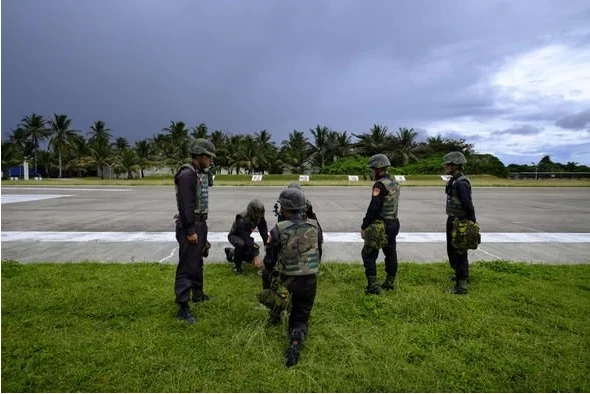 Binh sĩ Đài Loan trên quần đảo Đông Sa. Ảnh: GETTY IMAGES