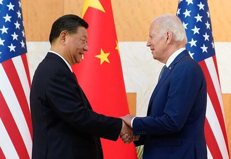 Tổng thống Mỹ Joe Biden (phải) và Chủ tịch Trung Quốc Tập Cận Bình gặp nhau chiều 14-11 ở Bali (Indonesia), bên lề kỳ hội nghị thượng đỉnh G20. Ảnh: REUTERS Tổng thống Mỹ Joe Biden (phải) và Chủ tịch Trung Quốc Tập Cận Bình gặp nhau chiều 14-11 ở Bali (Indonesia), bên lề kỳ hội nghị thượng đỉnh G20. Ảnh: REUTERS