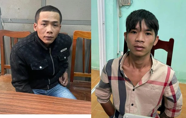 Long và Phi tại cơ quan công an. Ảnh: C.A Long và Phi tại cơ quan công an. Ảnh: C.A