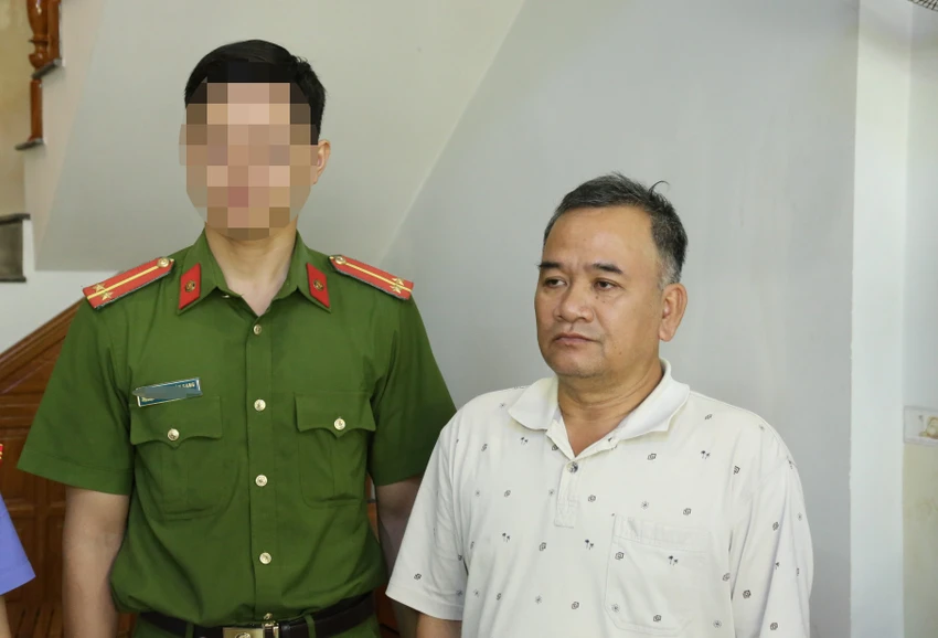 Ông Lê Tự Trị bị bắt tại nhà riêng ở TP Tuy Hòa, tỉnh Phú Yên. Ảnh: CA. Ông Lê Tự Trị bị bắt tại nhà riêng ở TP Tuy Hòa, tỉnh Phú Yên. Ảnh: CA.