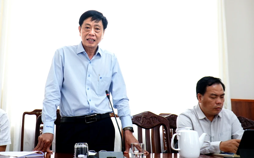 Ông Đặng Kim Cương cho biết Ninh Thuận đảm bảo đủ nước trong mùa hạn. Ảnh: H.H Ông Đặng Kim Cương cho biết Ninh Thuận đảm bảo đủ nước trong mùa hạn. Ảnh: H.H