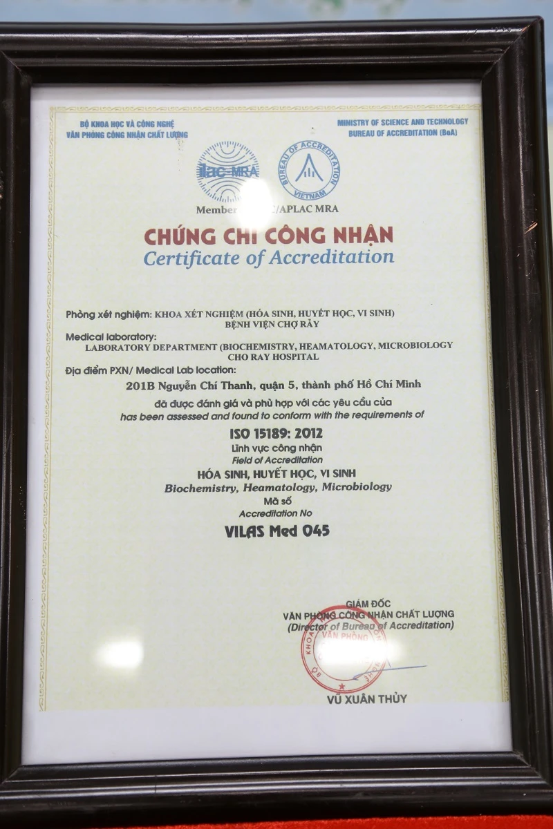 BV Chợ Rẫy nhận chứng chỉ chất lượng ISO đầu tiên ở phía Nam ảnh 2 BV Chợ Rẫy nhận chứng chỉ chất lượng ISO đầu tiên ở phía Nam ảnh 2