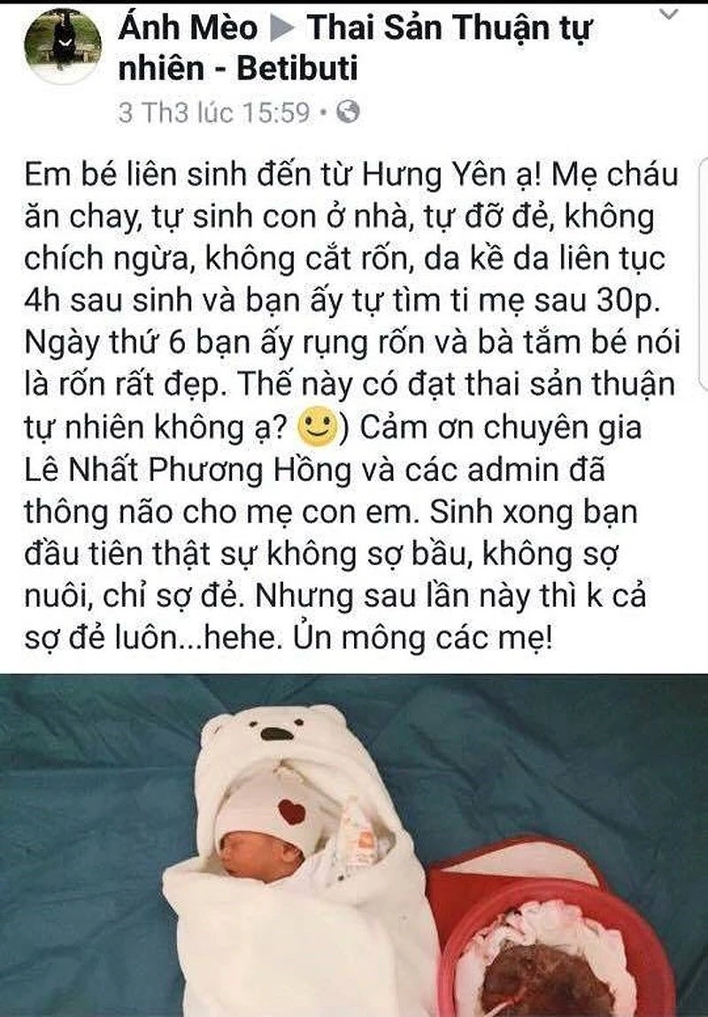 Tự đẻ con tại nhà rồi lên mạng “dạy” người khác ảnh 1 Tự đẻ con tại nhà rồi lên mạng “dạy” người khác ảnh 1