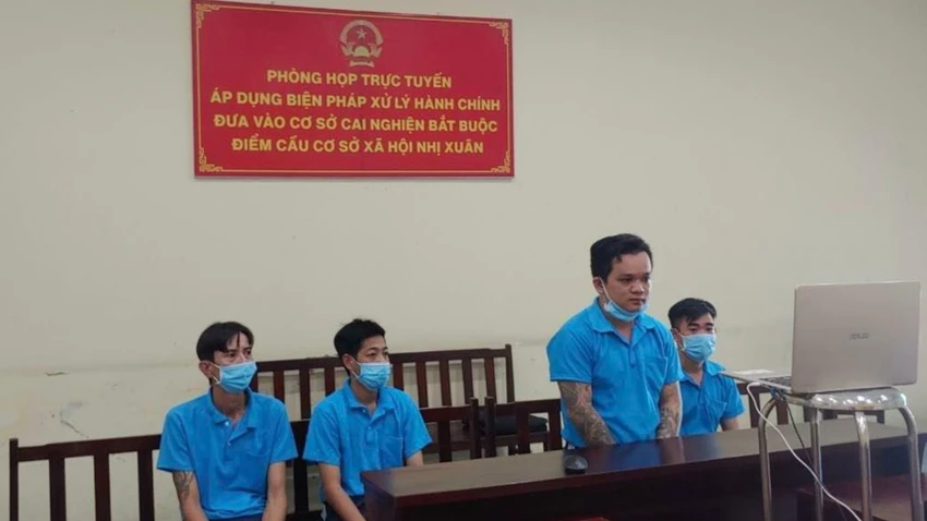 Điểm cầu thành phần tại Cơ sở xã hội Nhị Xuân. Ảnh: H.YẾN Điểm cầu thành phần tại Cơ sở xã hội Nhị Xuân. Ảnh: H.YẾN