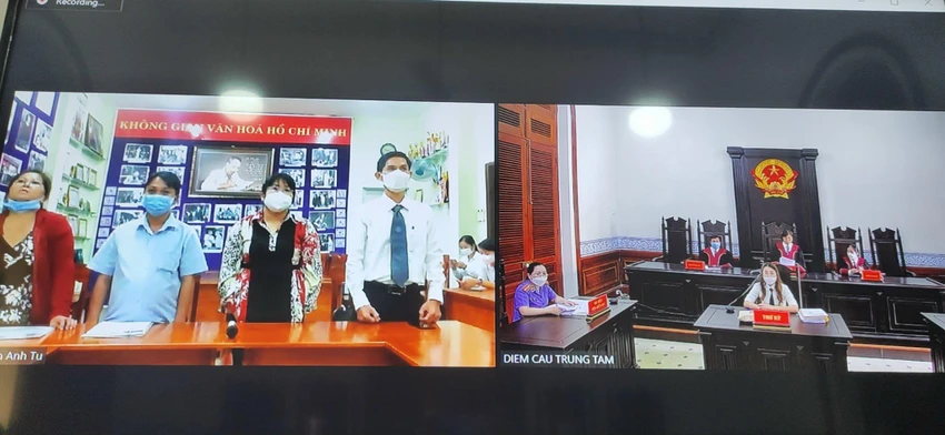 Hai đầu cầu của phiên xử trực tuyến. Ảnh: TACC Hai đầu cầu của phiên xử trực tuyến. Ảnh: TACC