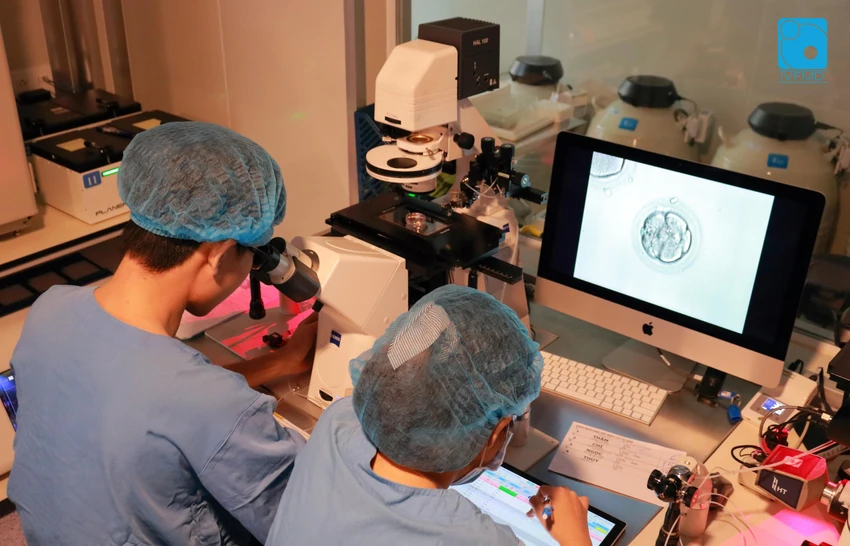 Một bước trong quy trình thụ tinh trong ống nghiệm ở IVF Mỹ Đức. Ảnh: BVCC Một bước trong quy trình thụ tinh trong ống nghiệm ở IVF Mỹ Đức. Ảnh: BVCC