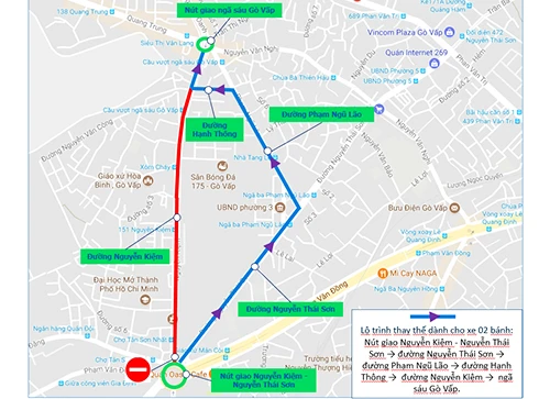 Lộ trình thay thế cho xe máy. Nguồn: Sở GTVT dieu-chinh-giao-thong-cua-ngo-tan-son-nhat-de-xay-nhanh-cau-vuot