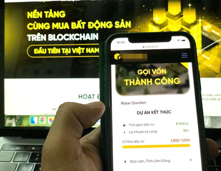 Một ứng dụng mua chung bất động sản thông báo kêu gọi vốn thành công. Ảnh: Q.HUY Một ứng dụng mua chung bất động sản thông báo kêu gọi vốn thành công. Ảnh: Q.HUY