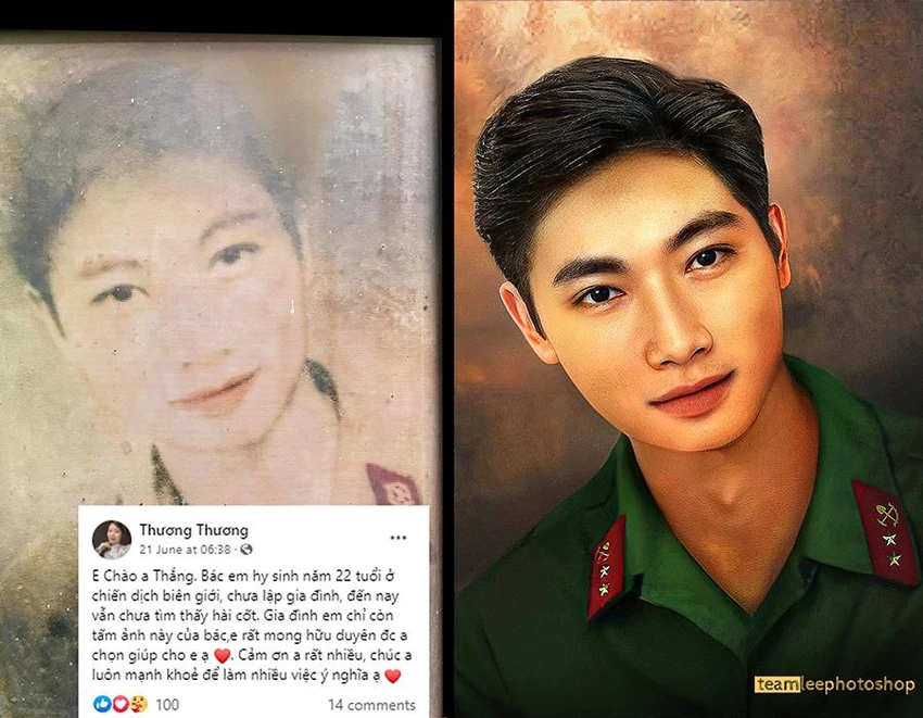 Một bức ảnh được nhóm của Thắng phục dựng. Ảnh: NVCC Một bức ảnh được nhóm của Thắng phục dựng. Ảnh: NVCC