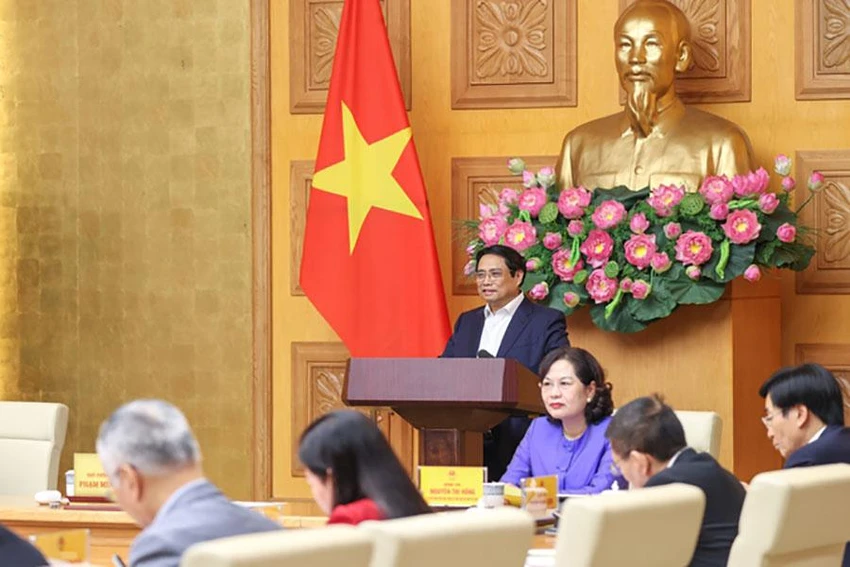 Thủ tướng đánh giá ngành ngân hàng cơ bản bảo đảm đáp ứng nhu cầu vốn tín dụng cho nền kinh tế. Ảnh: VGP Thủ tướng đánh giá ngành ngân hàng cơ bản bảo đảm đáp ứng nhu cầu vốn tín dụng cho nền kinh tế. Ảnh: VGP