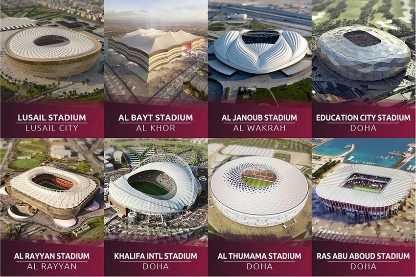 Tám sân vận động phục vụ World Cup được sửa sang và xây mới hiện đại ở Qatar. Ảnh: GETTY IMAGES Tám sân vận động phục vụ World Cup được sửa sang và xây mới hiện đại ở Qatar. Ảnh: GETTY IMAGES