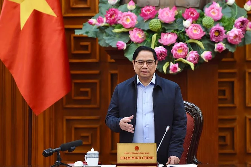 Thủ tướng Phạm Minh Chính phát biểu kết luận tại cuộc họp. Ảnh: VGP
