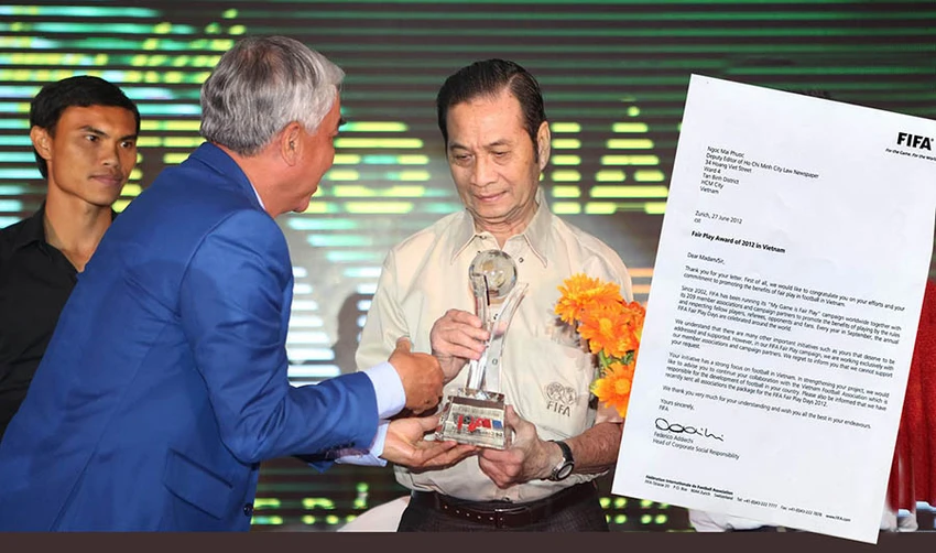 Năm 2012, khi Giải thưởng Fair Play ra đời, FIFA đã gửi thư ủng hộ và sân khấu hôm ấy rất xúc động với hình ảnh danh thủ Tam Lang với Thành tựu trọn đời Vinh danh Fair Play. Ảnh: XUÂN HUY Năm 2012, khi Giải thưởng Fair Play ra đời, FIFA đã gửi thư ủng hộ và sân khấu hôm ấy rất xúc động với hình ảnh danh thủ Tam Lang với Thành tựu trọn đời Vinh danh Fair Play. Ảnh: XUÂN HUY