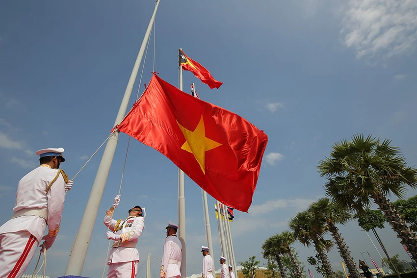 Lễ thượng cờ của đoàn thể thao Việt Nam. Ảnh: ANH PHƯƠNG Lễ thượng cờ của đoàn thể thao Việt Nam. Ảnh: ANH PHƯƠNG