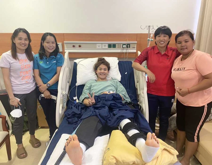 Chương Thị Kiều phẫu thuật cả hai chân và sau chín tháng đã trở lại trước khi cùng đồng đội bước vào World Cup 2023. Ảnh: NLĐ - A.PHƯƠNG