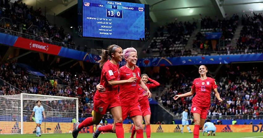 Trận Mỹ thắng đậm Thái Lan 13-0 tại World Cup 2019. Ảnh: GETTY IMAGES Trận Mỹ thắng đậm Thái Lan 13-0 tại World Cup 2019. Ảnh: GETTY IMAGES