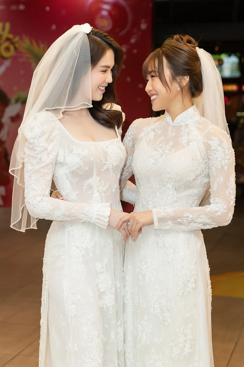 Ngọc Trinh và Diệu Nhi mặc áo cô dâu ra mắt phim ảnh 2 Ngọc Trinh và Diệu Nhi mặc áo cô dâu ra mắt phim ảnh 2