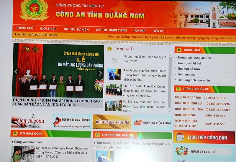 Công an tỉnh Quảng Nam ra mắt cổng thông tin điện tử ảnh 1 Công an tỉnh Quảng Nam ra mắt cổng thông tin điện tử ảnh 1