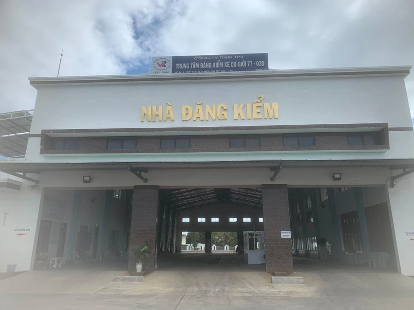 Trung tâm Đăng kiểm cơ giới 77-03D. Ảnh LH Trung tâm Đăng kiểm cơ giới 77-03D. Ảnh LH