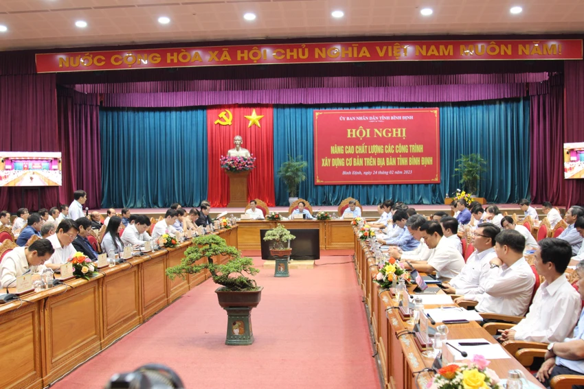Hội nghị nâng cao chất lượng công trình xây dựng trên địa bàn tỉnh Bình Định. Ảnh QN Hội nghị nâng cao chất lượng công trình xây dựng trên địa bàn tỉnh Bình Định. Ảnh QN