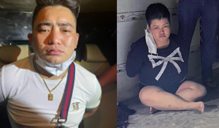 An và Thảo bị bắt giữ khi đang đi bán ma túy. Ảnh: CACC