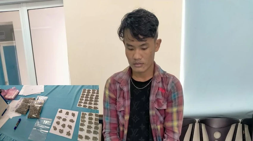 Lê Phước Thành đang vận chuyển 5000 viên thuốc lắc thì bị bắt. Ảnh: CA Lê Phước Thành đang vận chuyển 5000 viên thuốc lắc thì bị bắt. Ảnh: CA