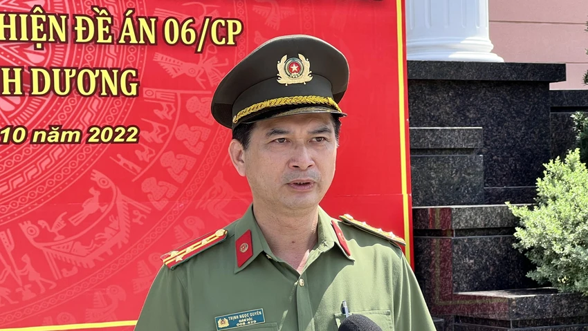 Đại tá Trịnh Ngọc Quyên, Giám đốc Công an tỉnh Bình Dương nhấn mạnh đây là lực lượng tinh nhuệ để tấn công "tội phạm đường phố". Ảnh: LÊ ÁNH Đại tá Trịnh Ngọc Quyên, Giám đốc Công an tỉnh Bình Dương nhấn mạnh đây là lực lượng tinh nhuệ để tấn công "tội phạm đường phố". Ảnh: LÊ ÁNH