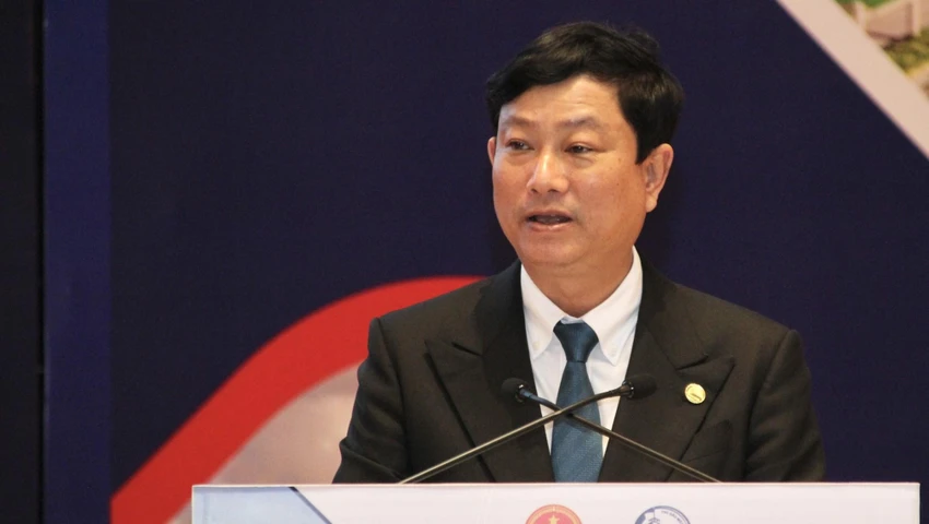 Ông Võ Văn Minh, Chủ tịch UBND tỉnh Bình Dương phát biểu tại buổi gặp gỡ. Ảnh: BCM Chủ tịch UBND tỉnh Bình Dương phát biểu tại buổi gặp gỡ Hàn Quốc-Meet Korea 2022