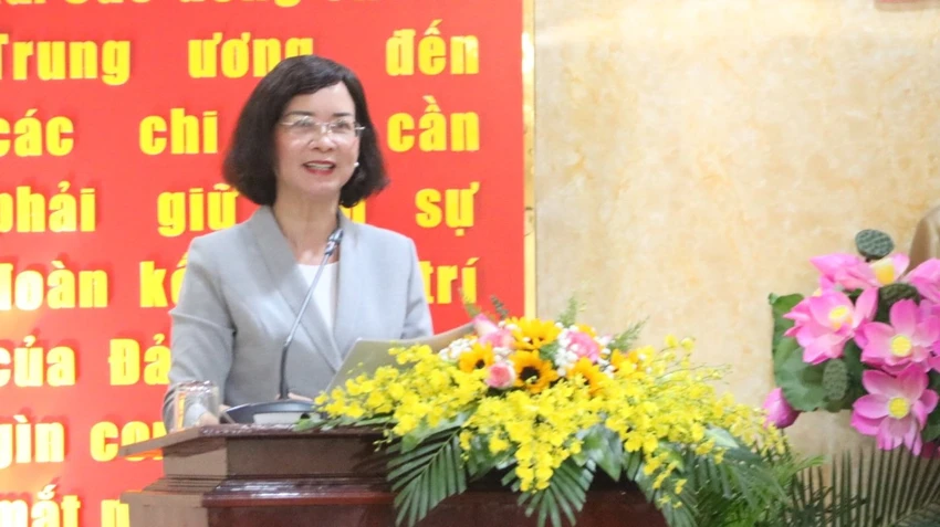 Bà Trần Tuyết Minh, Phó Chủ tịch UBND tỉnh Bình Phước bày tỏ sự cám ơn, chia sẻ và đồng hành của các cơ quan báo chí cho sự phát triển của Bình Phước.