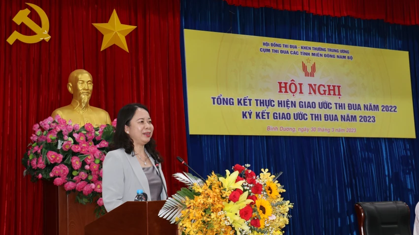 Bà Võ Thị Ánh Xuân, Phó chủ tịch nước phát biểu tại hội nghị. Ảnh: LA Bà Võ Thị Ánh Xuân, Phó chủ tịch nước phát biểu tại hội nghị. Ảnh: LA